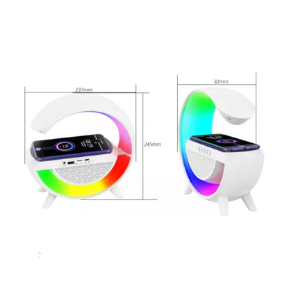 Cargador Inalámbrico, Parlante Bluetooth, Lámpara USB y Radio